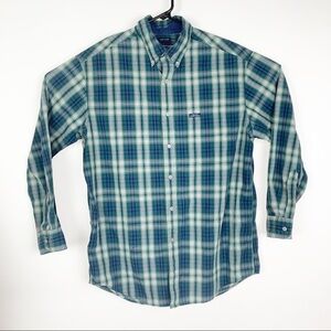 Chaps Ralph Lauren Button Down Green Blue Shirt